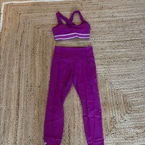 FULL SET Greyson Women's Soleil Sports Bra and Legging (Bougainvillea)